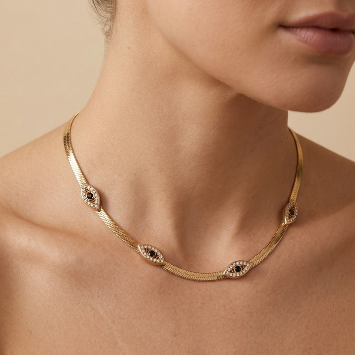 Melaurica Gold-Tone Devil Eye Necklace