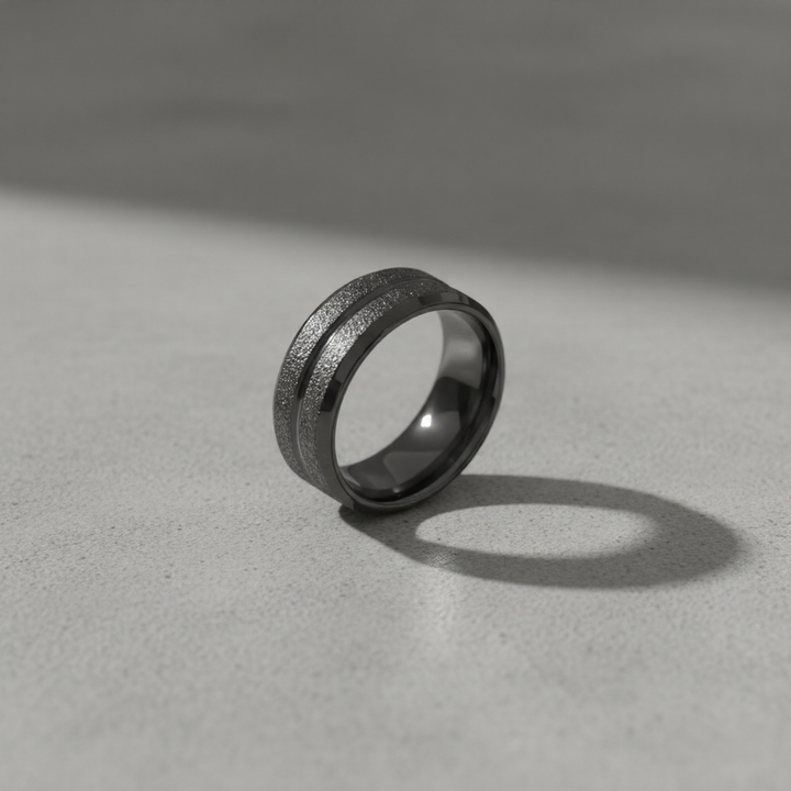 Black Titanium Steel Couple Ring