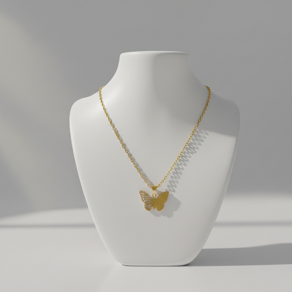 18K Gold Plated Butterfly Pendant