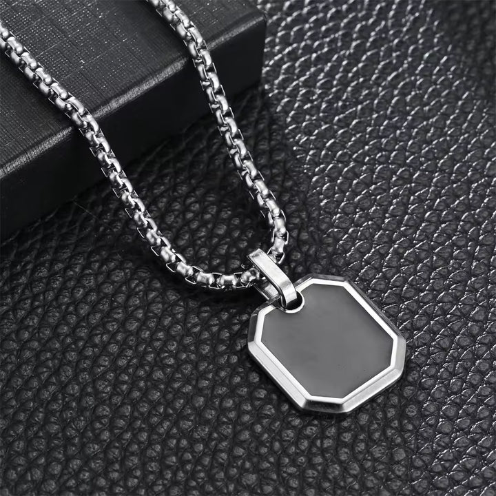 Auric Silver Square Pendant Necklace