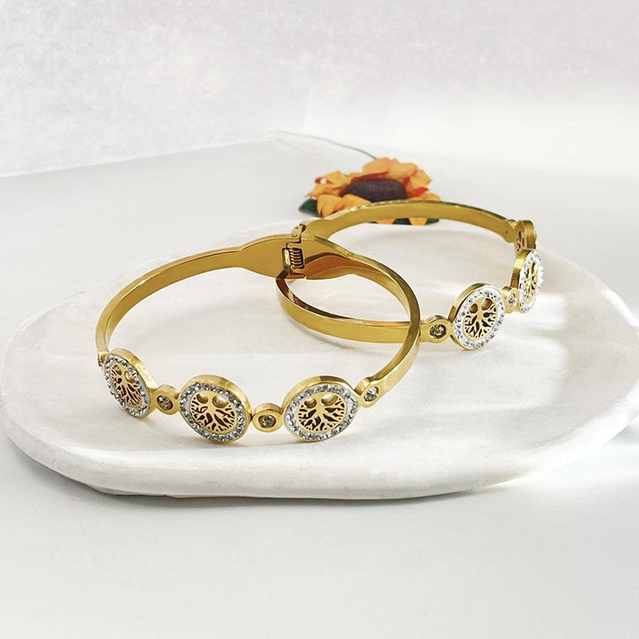 18K Gold Plated Unique Elegant Stainless Steel Bracelet