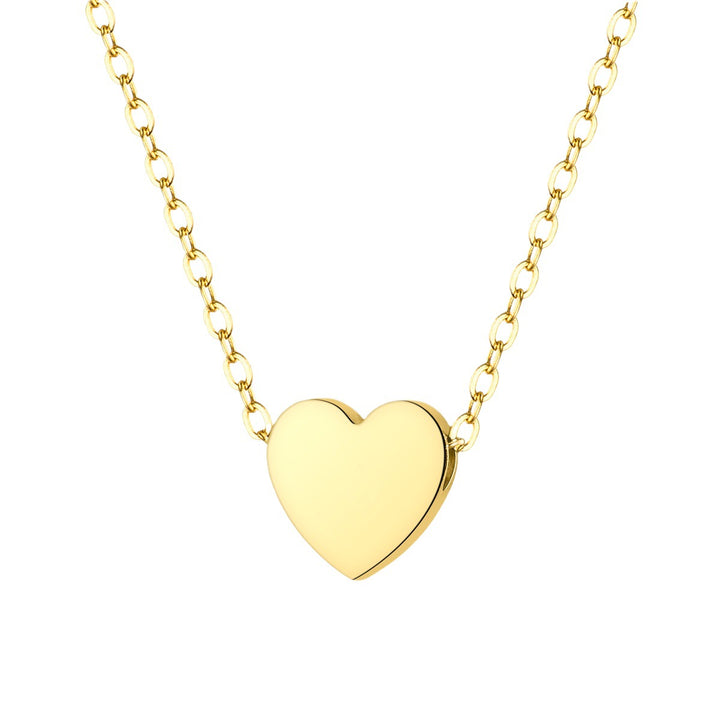 Hot-Selling Cross-Border Personalized Stainless Steel Peach Heart Mirror Pendant Fashionable Best Friend & Couple Gift Necklace