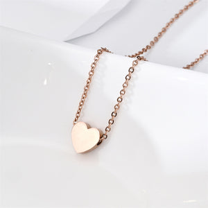 Hot-Selling Cross-Border Personalized Stainless Steel Peach Heart Mirror Pendant Fashionable Best Friend & Couple Gift Necklace