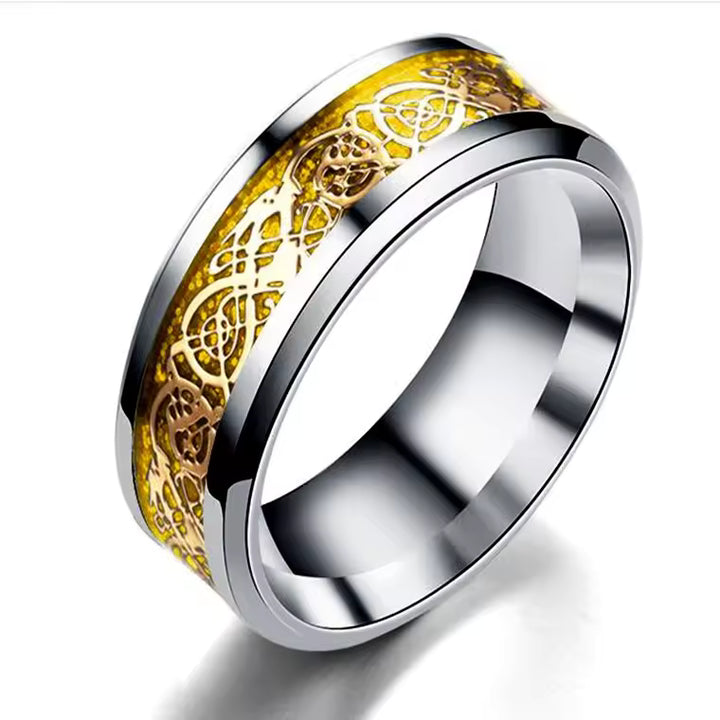 Dragon Ring Stainless Steel – Gold base