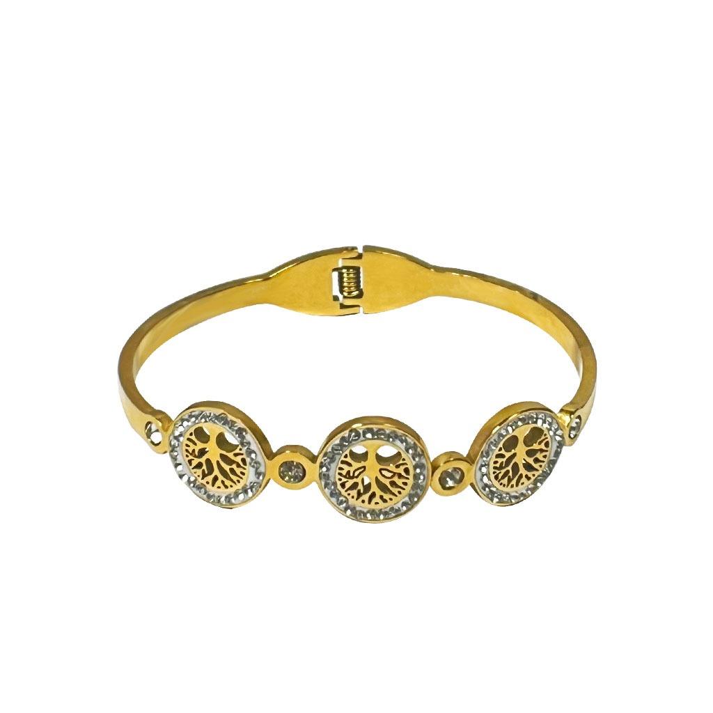 18K Gold Plated Unique Elegant Stainless Steel Bracelet