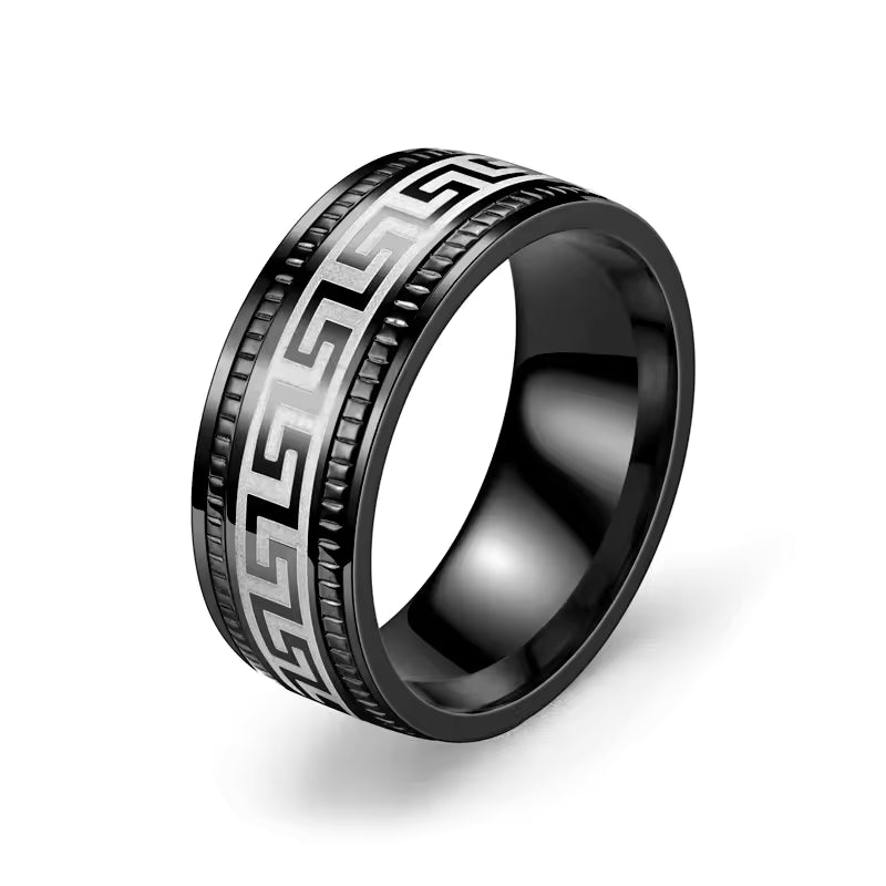 Unisex Black Stainless Steel Ring