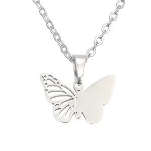 Butterfly Silver Necklace | 18K Gold Plated