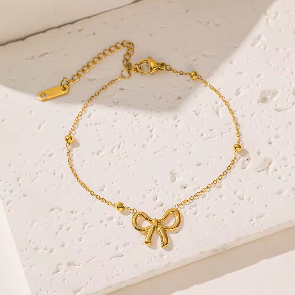 18K Gold Butterfly Bracelet for Women