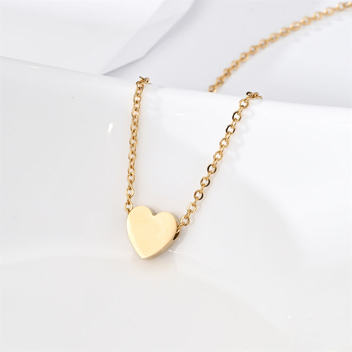 Hot-Selling Cross-Border Personalized Stainless Steel Peach Heart Mirror Pendant Fashionable Best Friend & Couple Gift Necklace