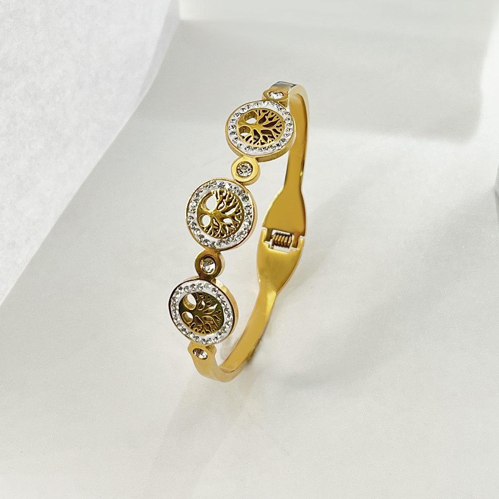 18K Gold Plated Unique Elegant Stainless Steel Bracelet