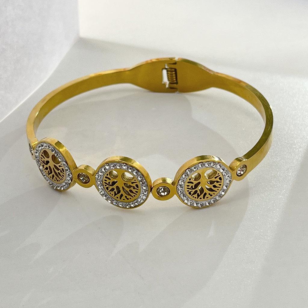 18K Gold Plated Unique Elegant Stainless Steel Bracelet