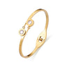 Roman Luxe 2 White Diamond Gold Bangle