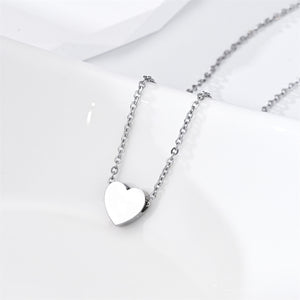 Hot-Selling Cross-Border Personalized Stainless Steel Peach Heart Mirror Pendant Fashionable Best Friend & Couple Gift Necklace