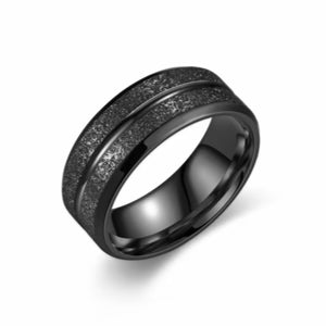 Black Titanium Steel Couple Ring
