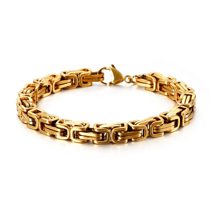 Wholesale Fashion Jewelry 18K Gold Plated Stainless Steel 4/5/6/8MM Hip Hop Chain Bracelet Chunky Chain Bracelet for Women Men