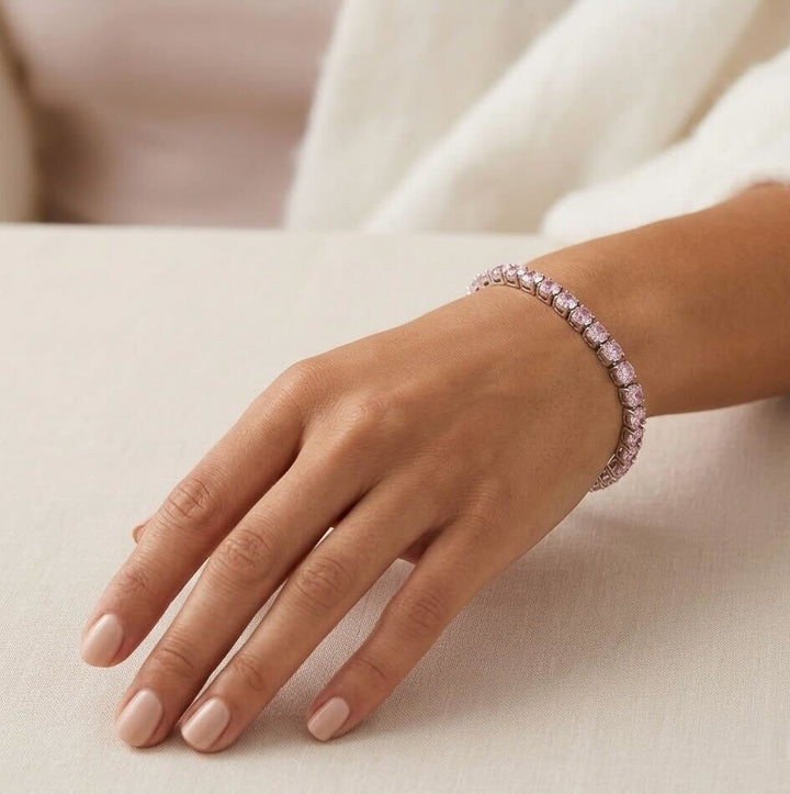 Melaurica Gold Pink Cushion Zircon Bracelet