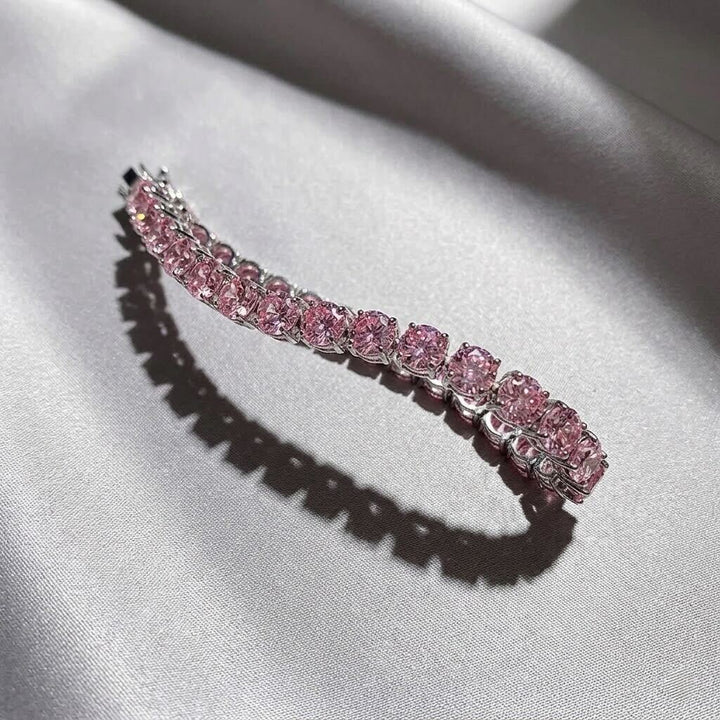 Melaurica Gold Pink Cushion Zircon Bracelet