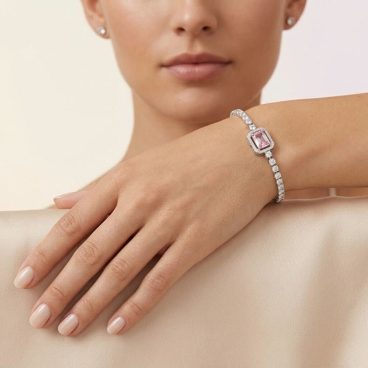 Melaurica Pink Rectangle Zircon Bracelet