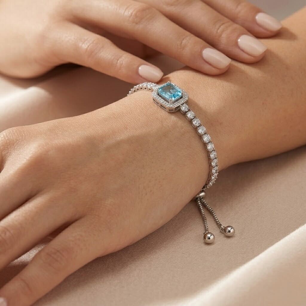 Melaurica Blue Square Zircon Bracelet