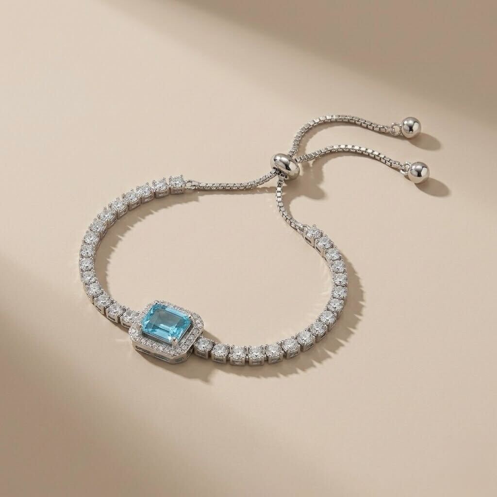 Melaurica Blue Square Zircon Bracelet
