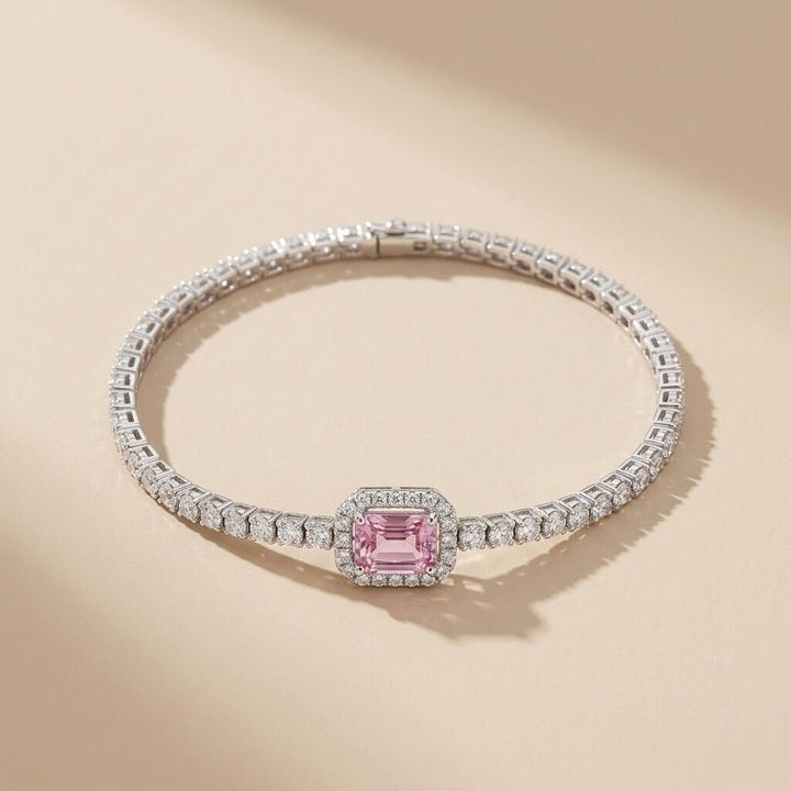 Melaurica Pink Rectangle Zircon Bracelet