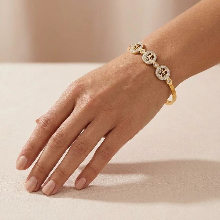 18K Gold Plated Unique Elegant Stainless Steel Bracelet