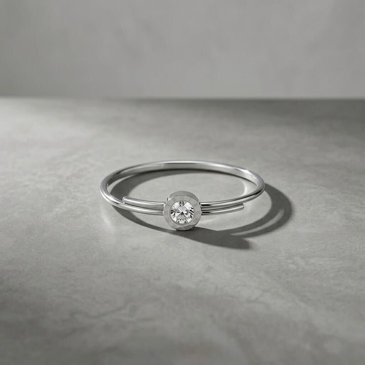 Roman Zircon Silver Bangle