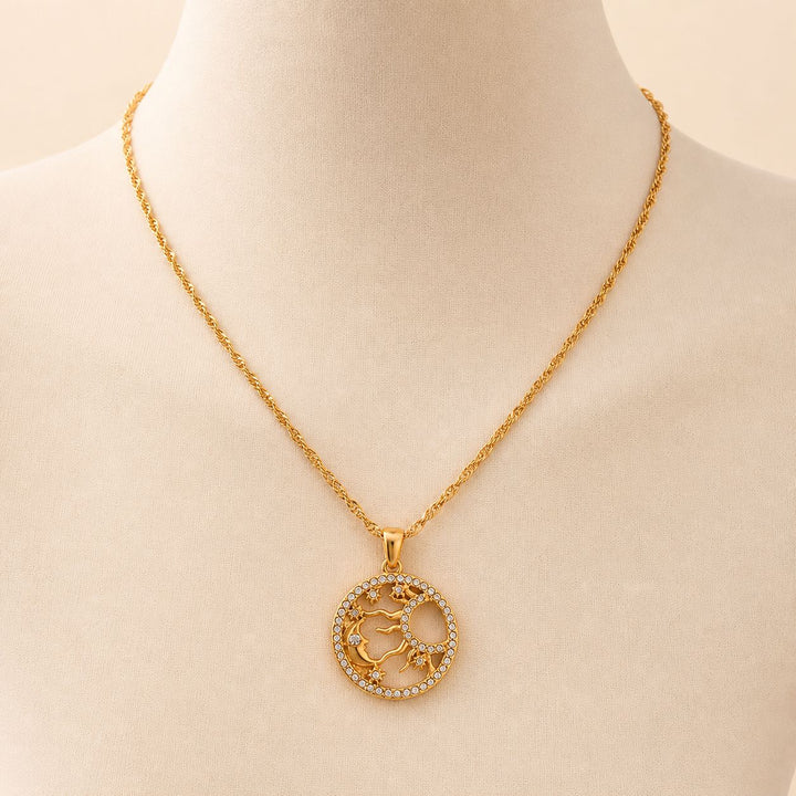 Melaurica Sun Moon Shell Coin Necklace