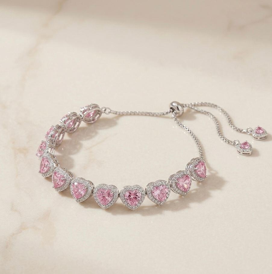 Melaurica Pink Heart Bracelet for Women