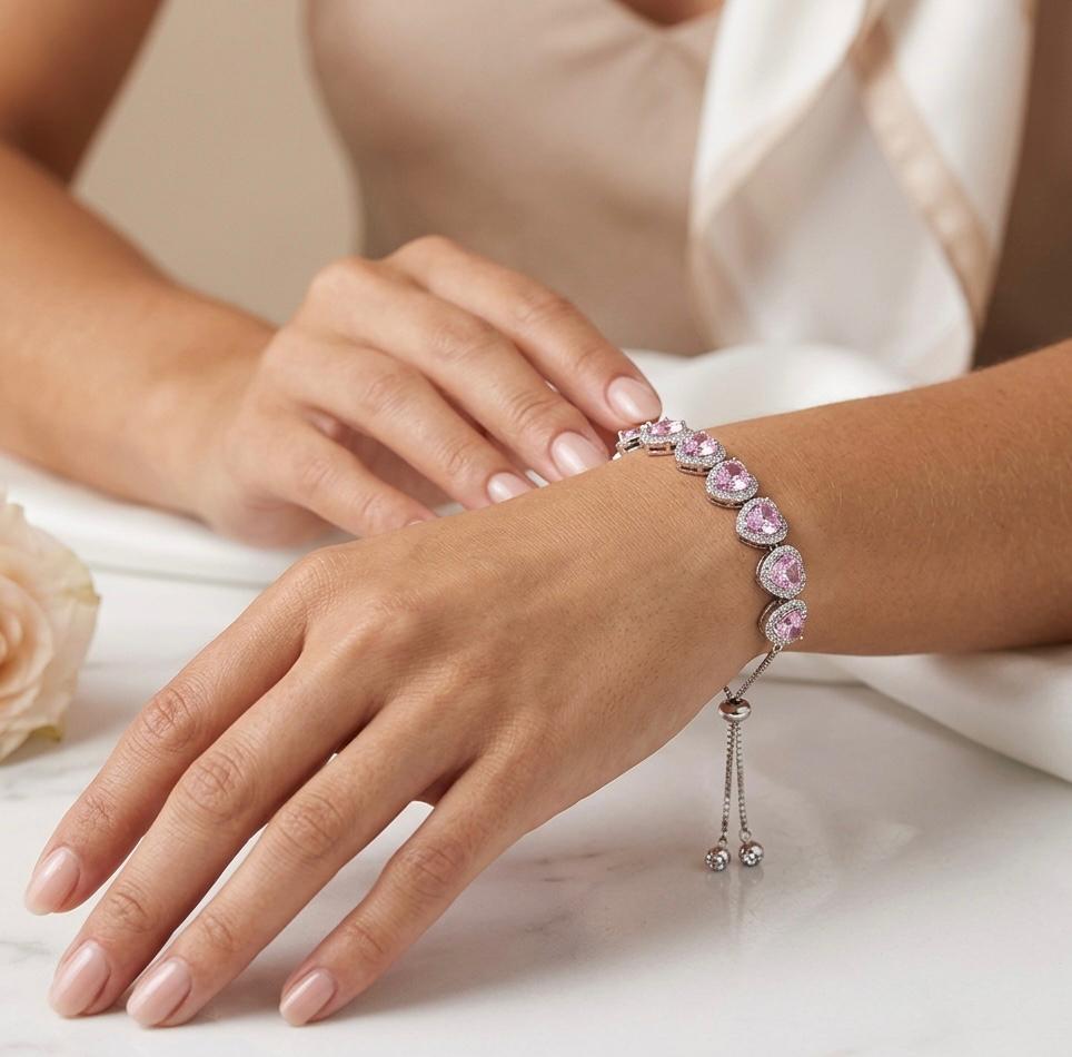 Melaurica Pink Heart Bracelet for Women