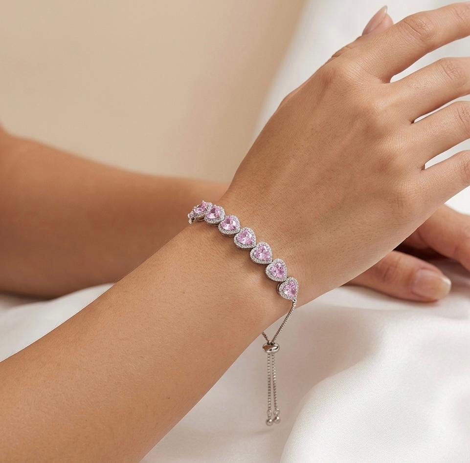 Melaurica Pink Heart Bracelet for Women