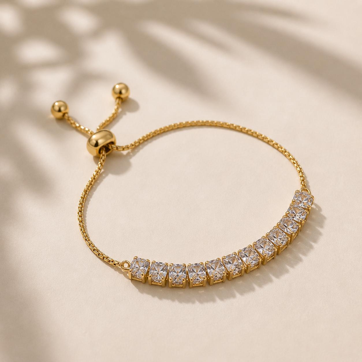 White Zircon Baguette Bracelet for Women | Melaurica