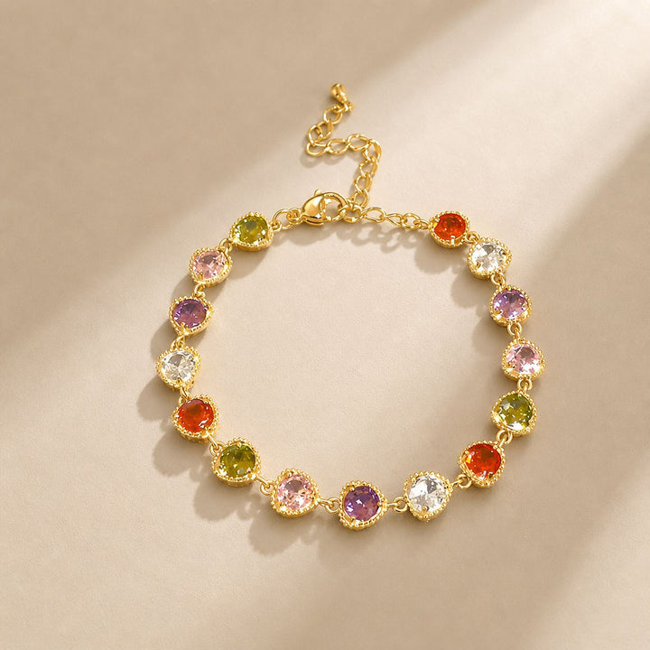 Gold-Tone Multicolor Heart Bracelet | Melaurica
