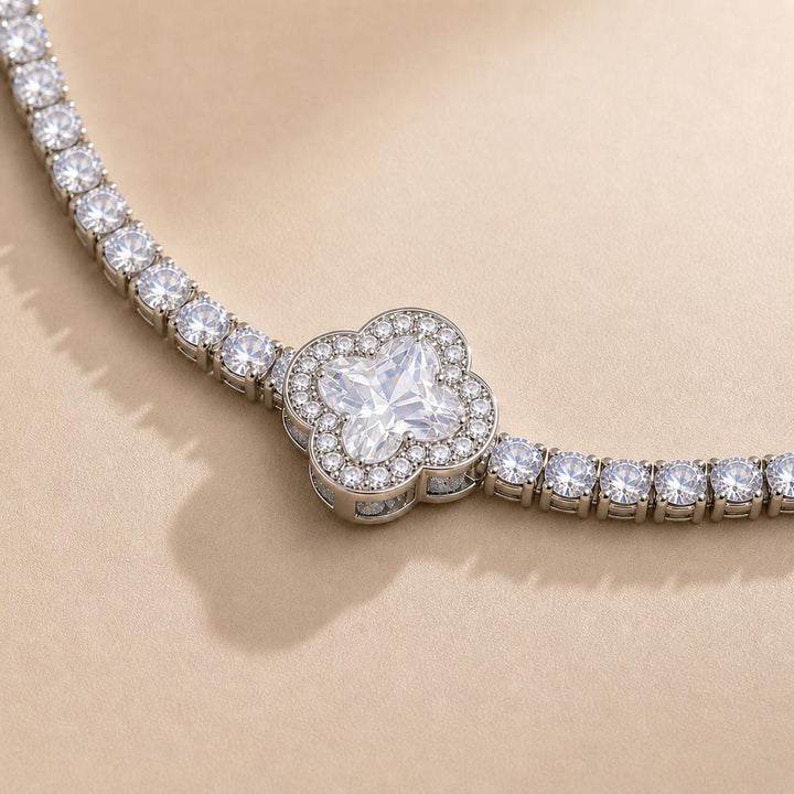 Silver White Zircon Flower | Melaurica