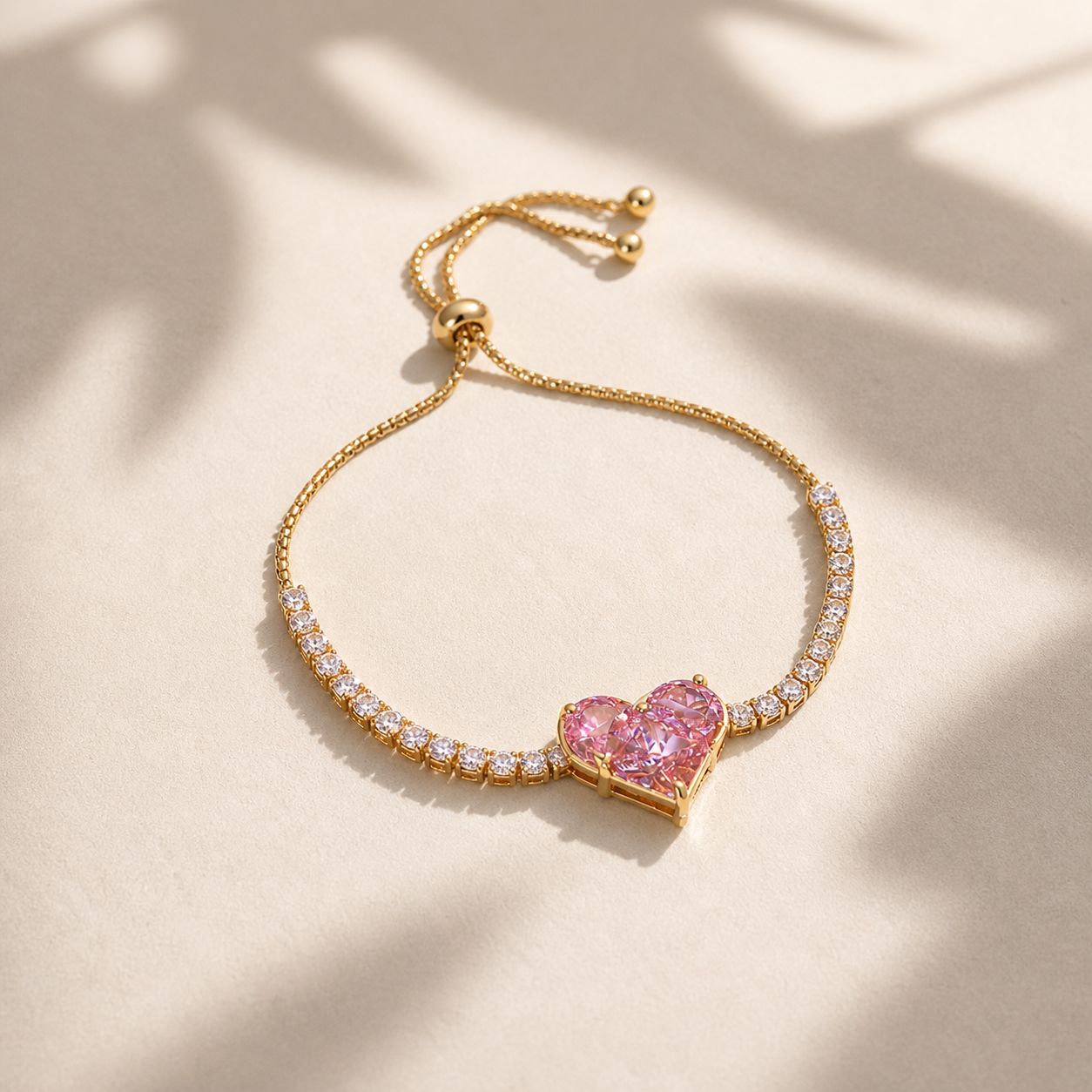 Melaurica Pink Heart Zircon Bracelet