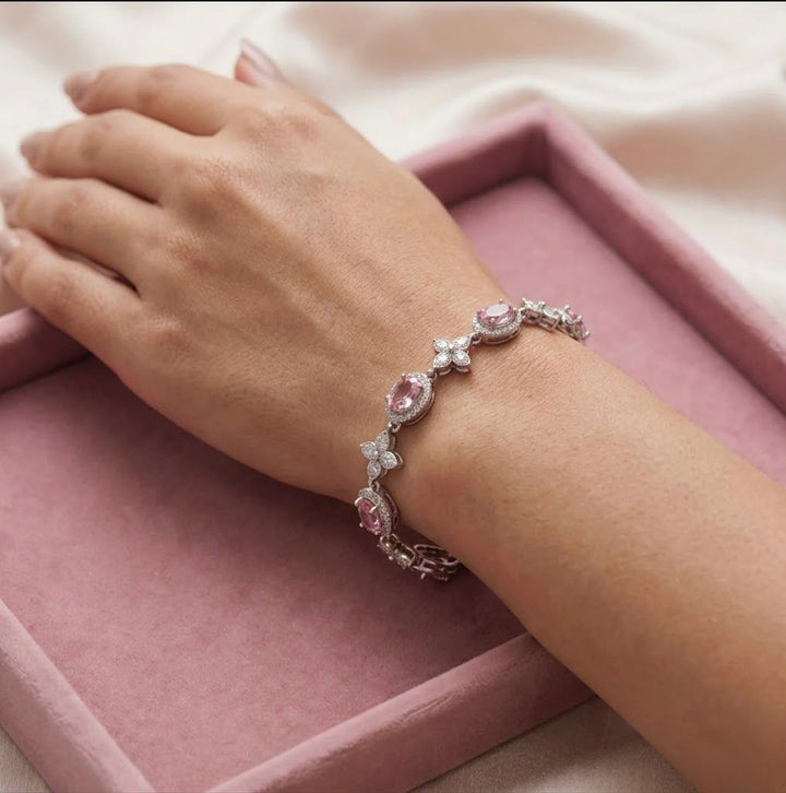 Melaurica Silver Pink Zircon Star Bracelet