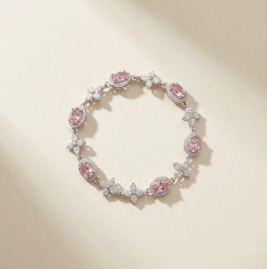 Melaurica Silver Pink Zircon Star Bracelet