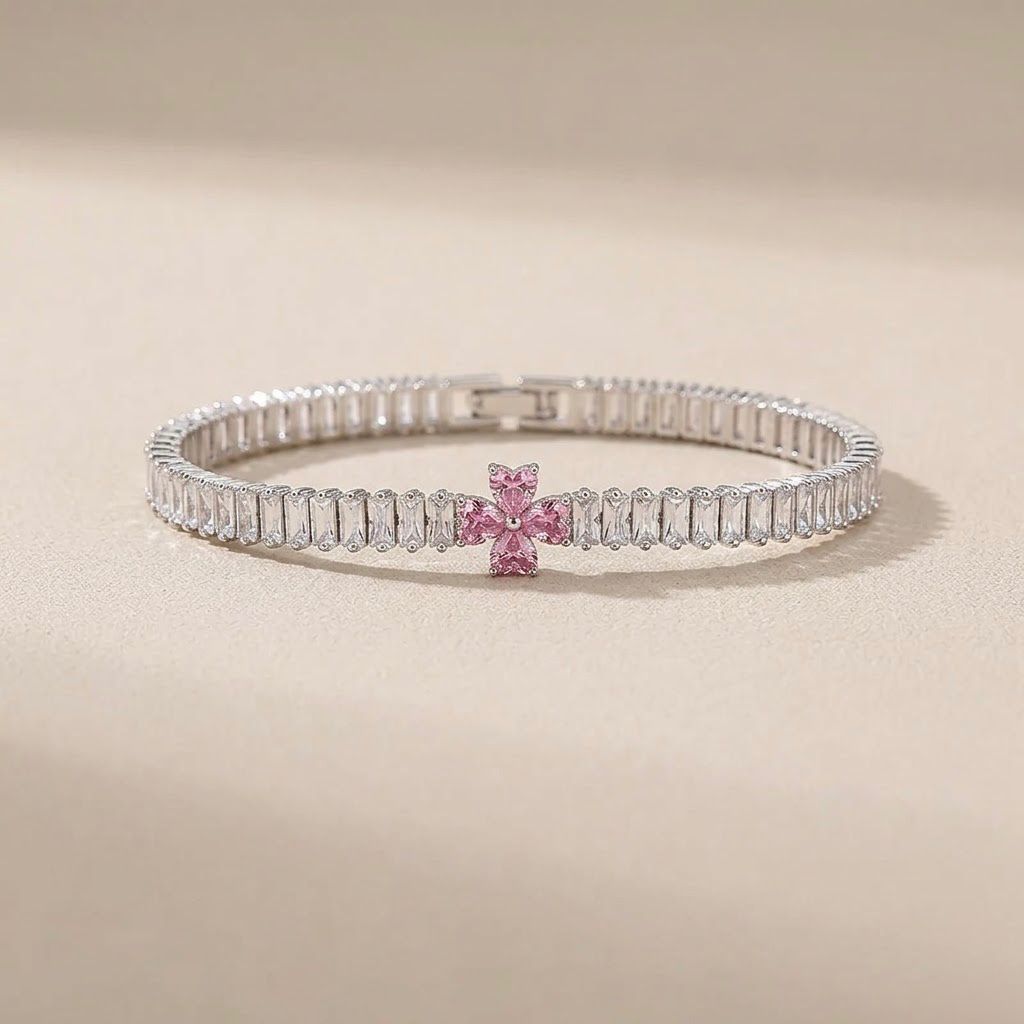 Melaurica Pink Butterfly Baguette Bracelet