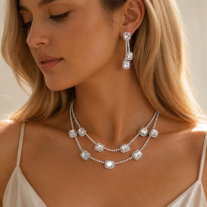 Melaurica White Stone Zircon Jewelry Set