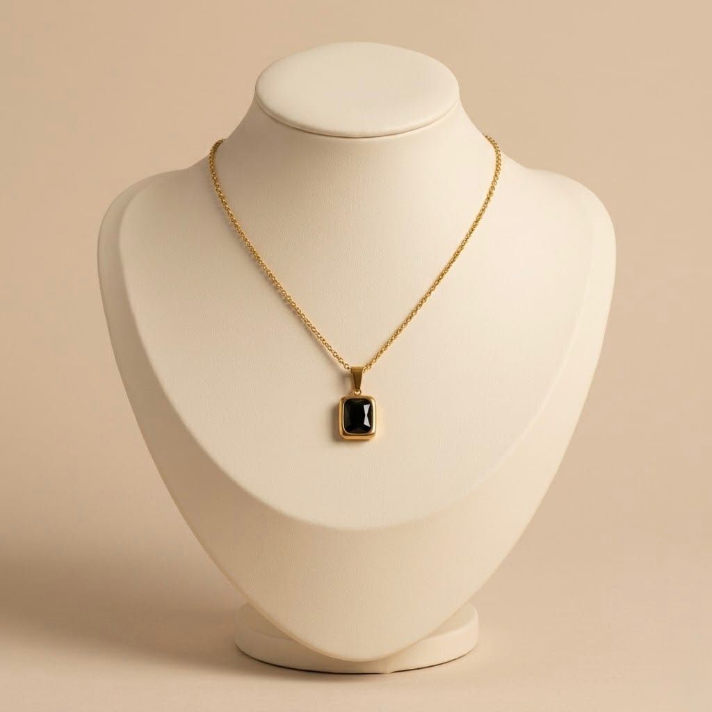 Melaurica Black Titanium Steel Clavicle Necklace