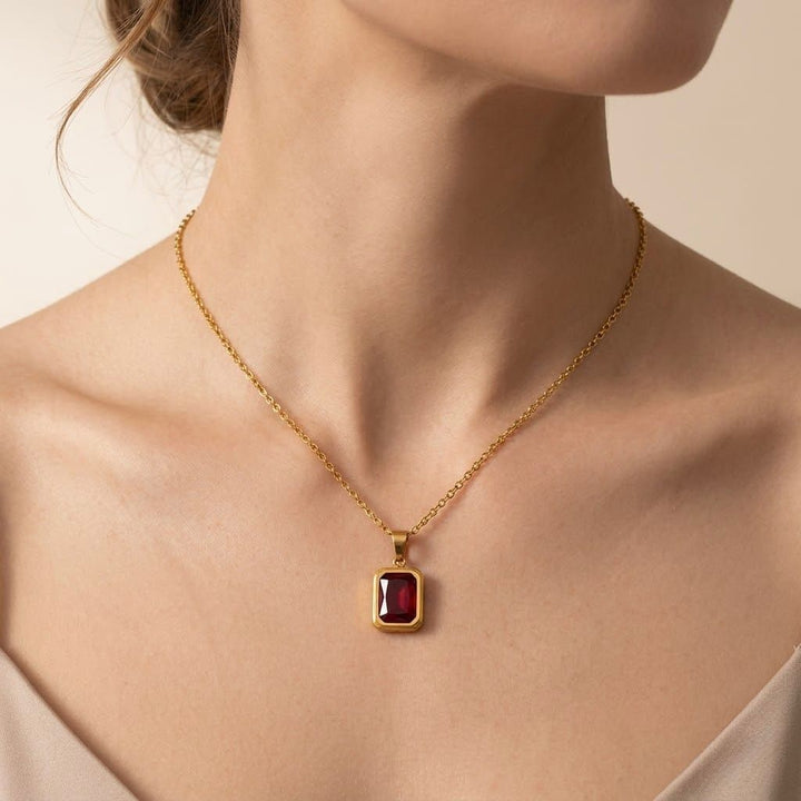 Melaurica  Red Titanium Steel Clavicle Necklace