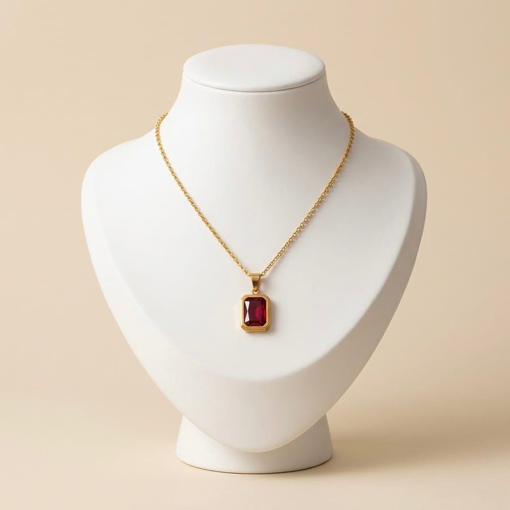 Melaurica  Red Titanium Steel Clavicle Necklace