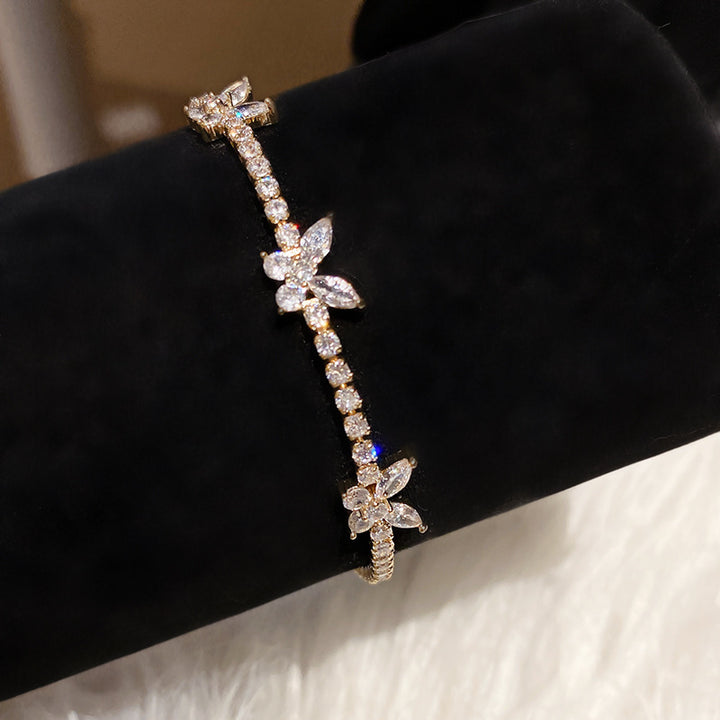 Melaurica Gold-Tone Zircon Butterfly Bracelet