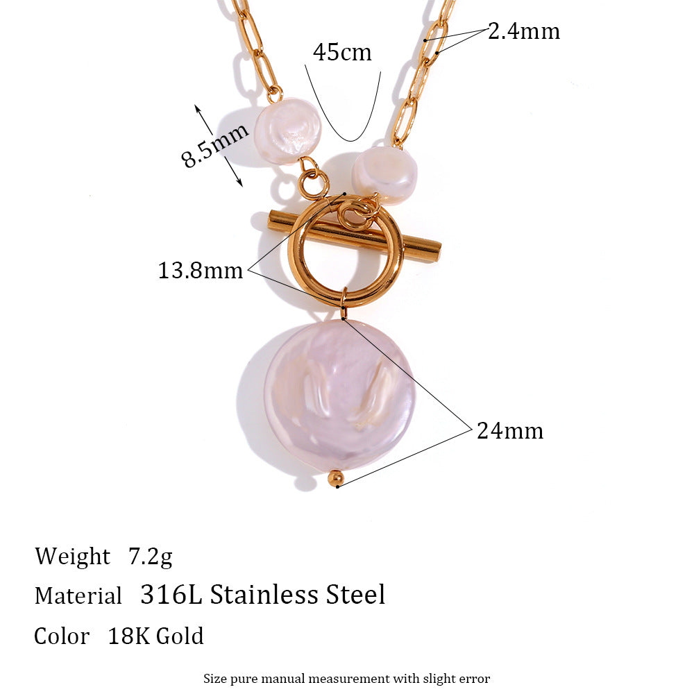 Melaurica Gold-Tone Pearl Pendant Necklace