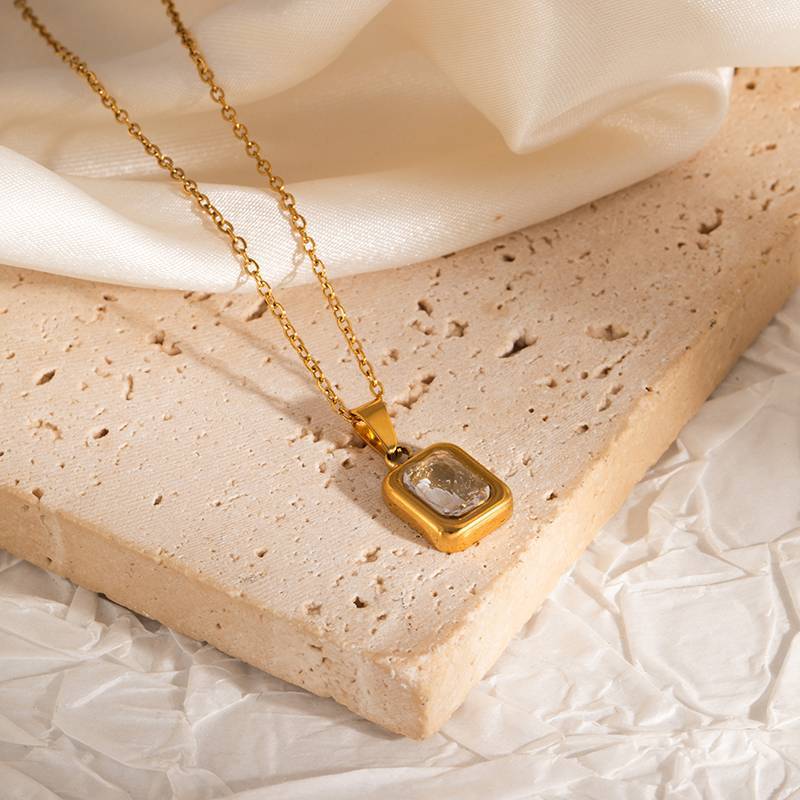 Melaurica White Titanium Steel Clavicle Necklace