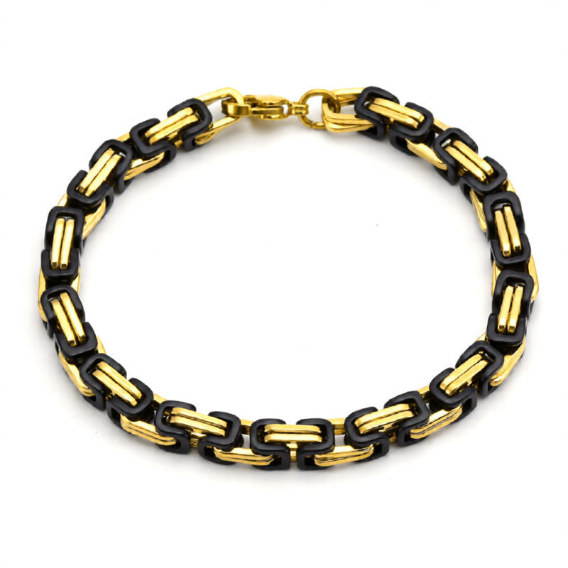 Gold + Black Chain Hip Hop Bracelet